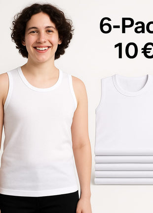 Lot de 6 Débardeurs – Blanc, Gris et Noir