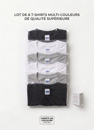 6 T-shirts – Couleurs au choix –  13,99 €
