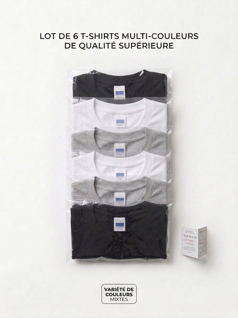 6 T-shirts – Couleurs au choix –  13,99 €