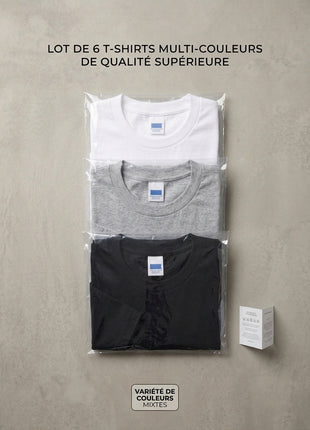 6 T-shirts – Couleurs au choix –  13,99 €