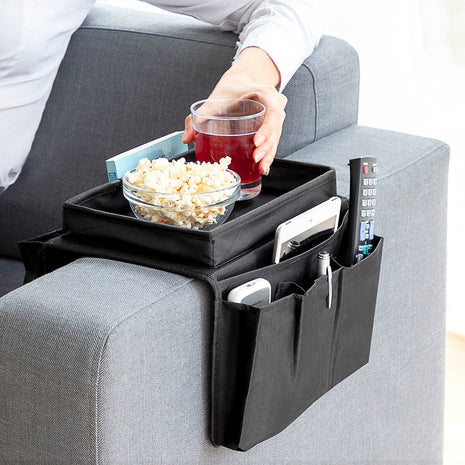 Plateau pour canapé avec télécommande