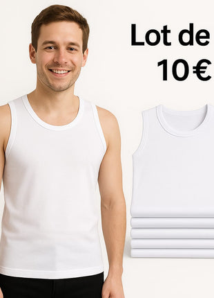 Lot de 6 Débardeurs – Blanc, Gris et Noir